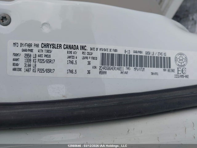 Продаж на аукціоні авто 2014 Dodge Grand Caravan Se/sxt, vin: 2C4RDGBG4ER140211, номер лоту: 12565646