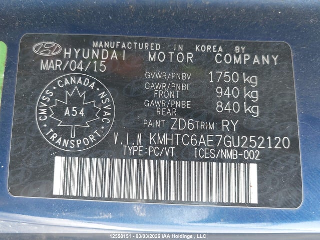 Hyundai Veloster Turbo 2016 KMHTC6AE7GU252120 Image 9