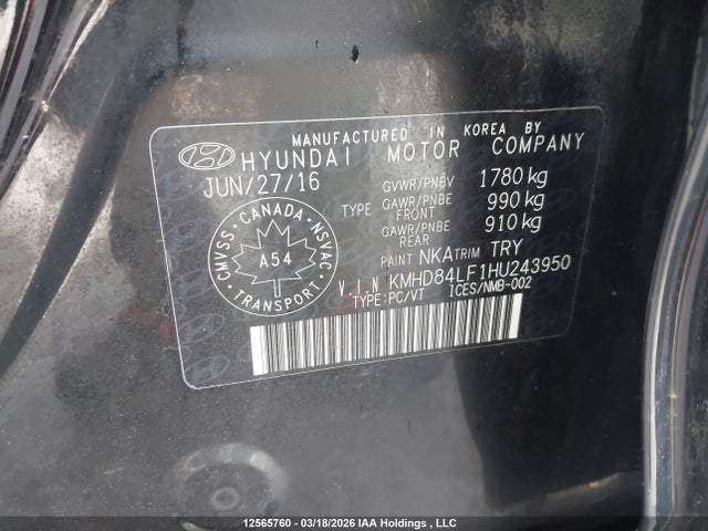 KMHD84LF1HU243950 Hyundai Elantra Se/value/limited