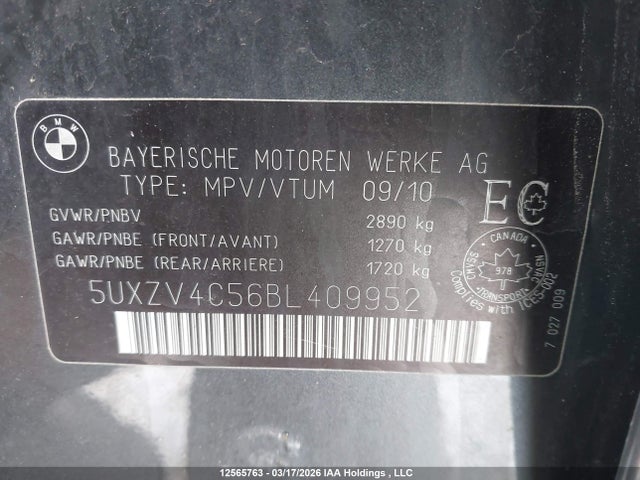 Продажа на аукционе авто 2011 Bmw X5 Xdrive35i, vin: 5UXZV4C56BL409952, номер лота: 12565763