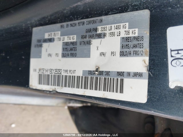 Aukcja sprzedaży 2011 Mazda Mazda2, vin: JM1DE1HY1B0125062, numer aukcji: 12565798