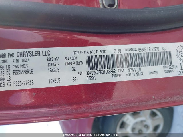 Aukcja sprzedaży 2009 Dodge Journey Se, vin: 3D4GG47B69T169662, numer aukcji: 12565799