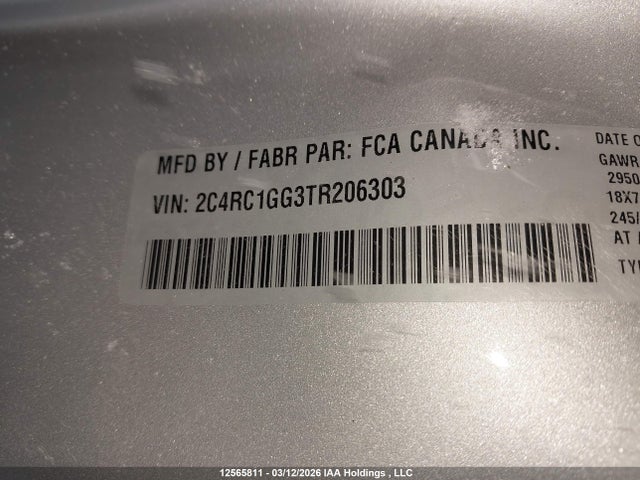 2C4RC1GG3TR206303 Chrysler Pacifica Limited