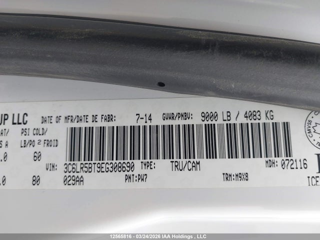 3C6LR5BT9EG308690 RAM 2500 Slt