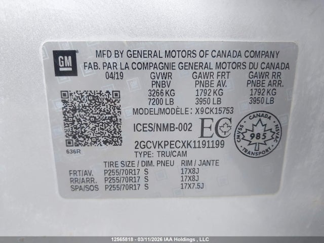 2GCVKPECXK1191199 Chevrolet Silverado Ld K1500 Lt