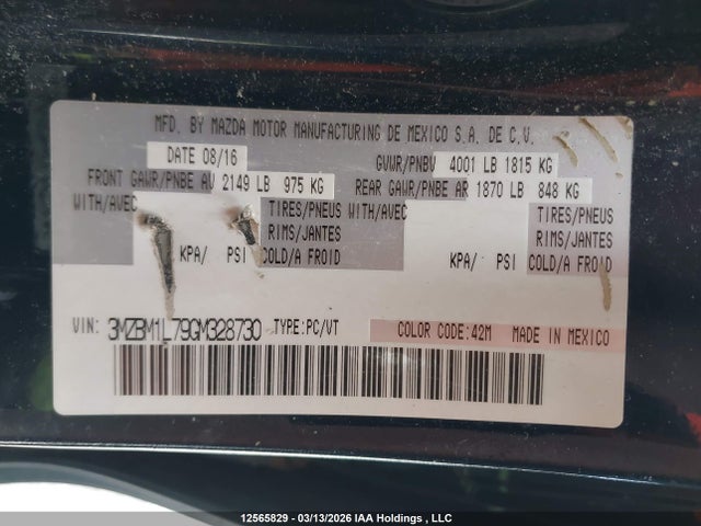 3MZBM1L79GM328730 Mazda 3 TOURING