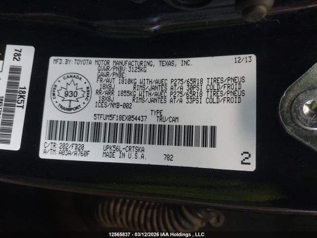 5TFUM5F18EX054437 Toyota Tundra Double Cab Sr/double Cab Sr5
