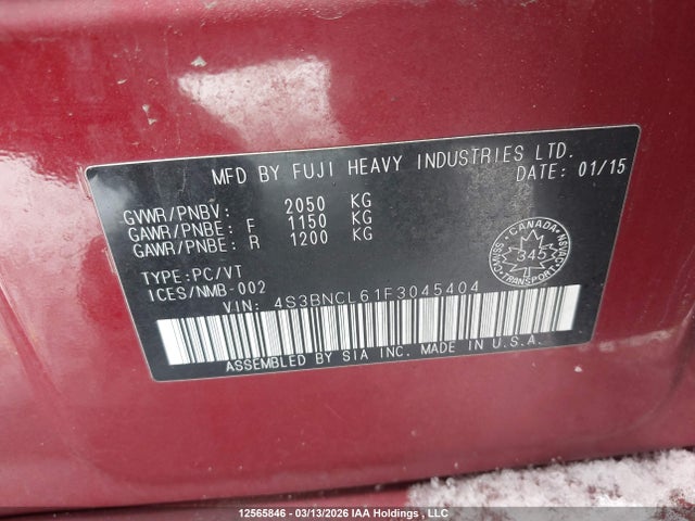 4S3BNCL61F3045404 Subaru Legacy