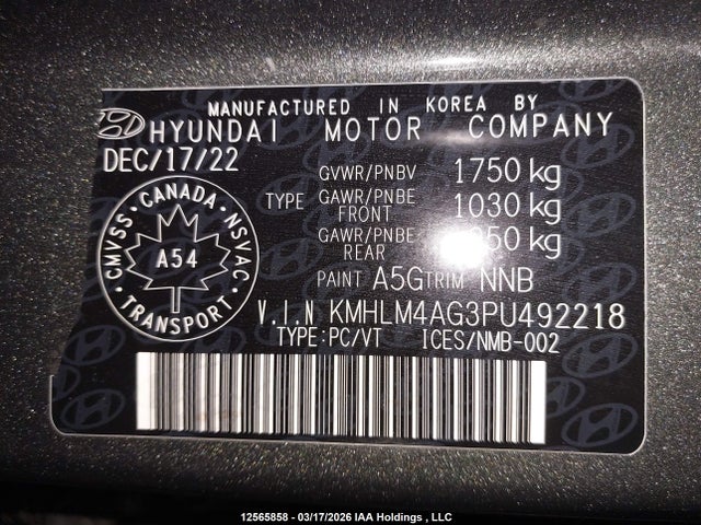 Продажа на аукционе авто 2023 Hyundai Elantra, vin: KMHLM4AG3PU492218, номер лота: 12565858