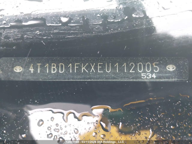 12565869 :رقم المزاد ، 4T1BD1FKXEU112005 vin ، 2014 Toyota Camry Hybrid/le/xle مزاد بيع