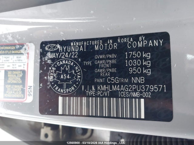 Продажа на аукционе авто 2023 Hyundai Elantra Preferred Ivt With Tech Package, vin: KMHLM4AG2PU379571, номер лота: 12565900