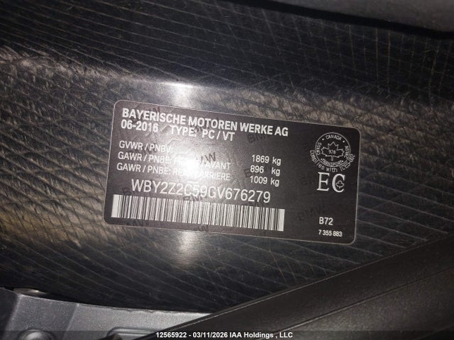 WBY2Z2C59GV676279 BMW I8