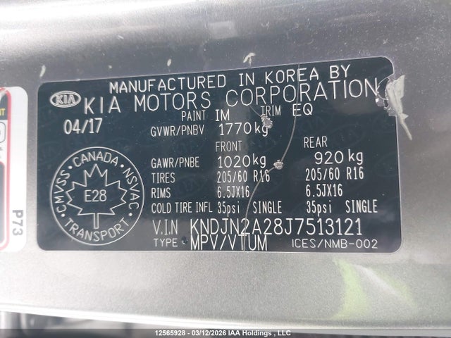 Aukcja sprzedaży 2018 Kia Soul, vin: KNDJN2A28J7513121, numer aukcji: 12565928