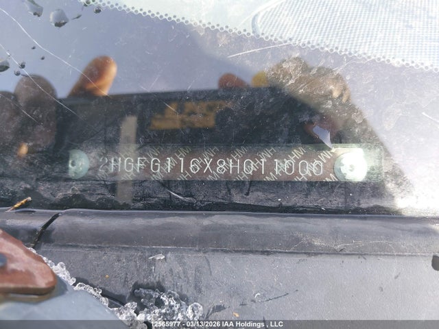 Продаж на аукціоні авто 2008 Honda Civic, vin: 2HGFG116X8H011000, номер лоту: 12565977