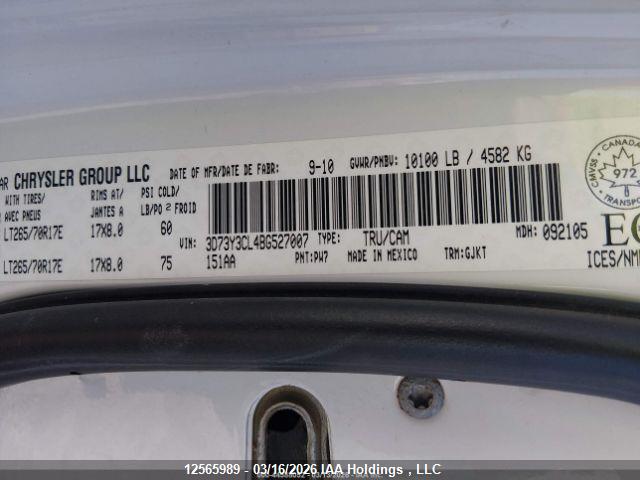 Aukcja sprzedaży 2011 Dodge Ram 3500, vin: 3D73Y3CL4BG527007, numer aukcji: 12565989