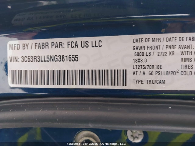3C63R3LL5NG381655 RAM 3500 Big Horn/lone Star