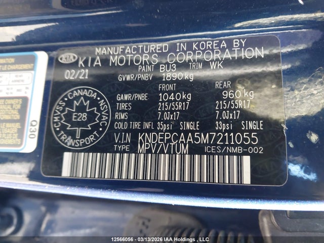 KNDEPCAA5M7211055 KIA Seltos Lx