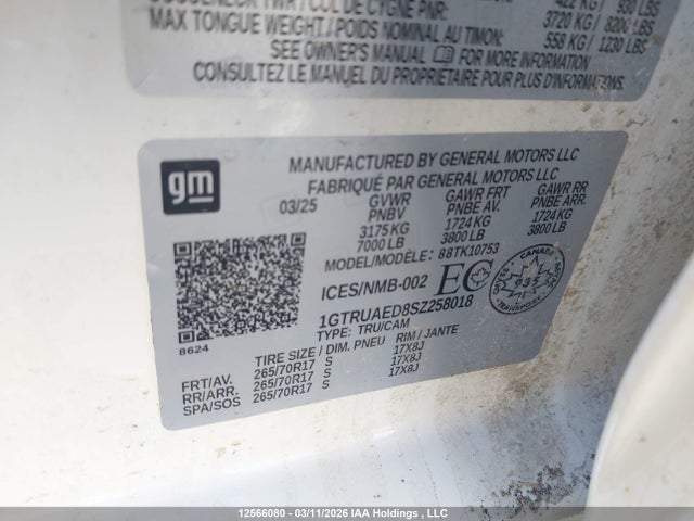1GTRUAED8SZ258018 GMC Sierra K1500