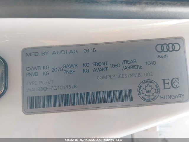 WAUB8GFF5G1014578 Audi A3 2.0t Komfort