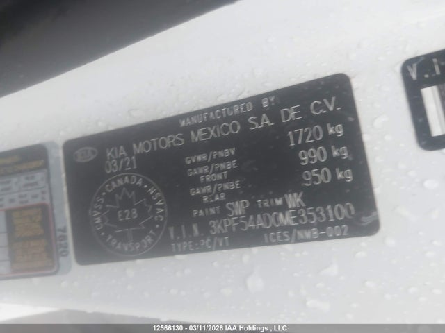 3KPF54AD0ME353100 KIA FORTE EX