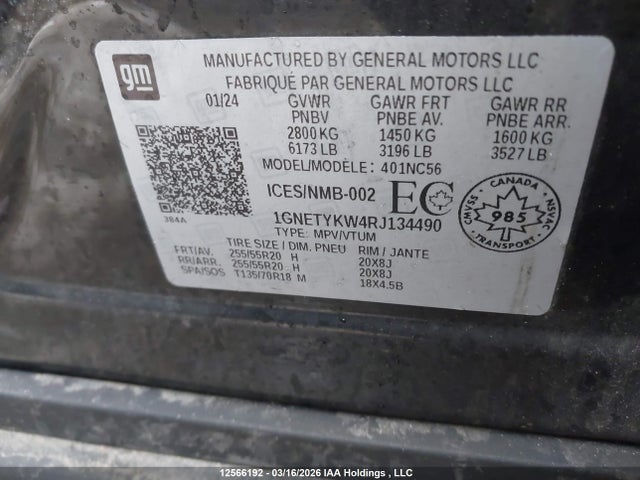 1GNETYKW4RJ134490 Chevrolet Traverse Limited Rs