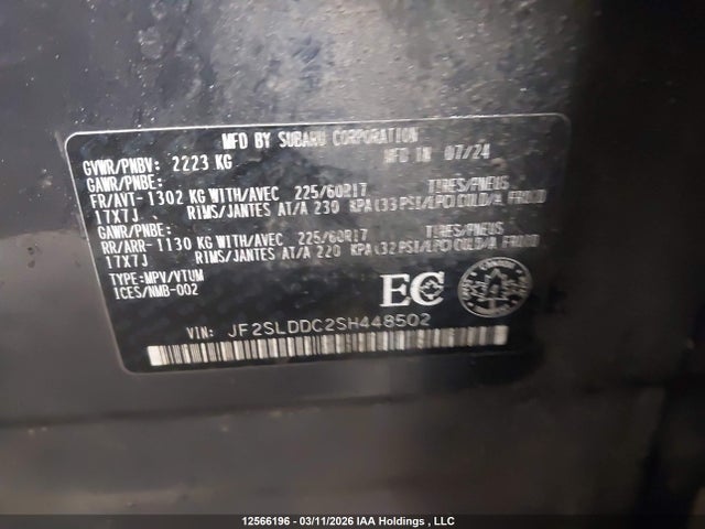 Aukcja sprzedaży 2025 Subaru Forester Premium, vin: JF2SLDDC2SH448502, numer aukcji: 12566196