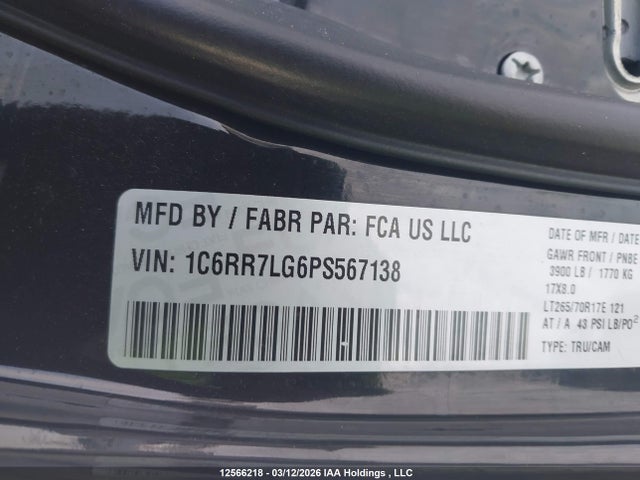 1C6RR7LG6PS567138 RAM 1500 Classic Slt