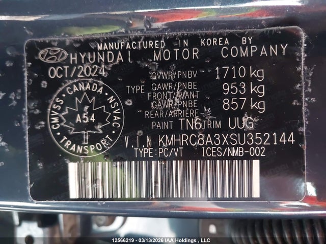 KMHRC8A3XSU352144 Hyundai Venue Ultimate W/denim Interior (ivt)