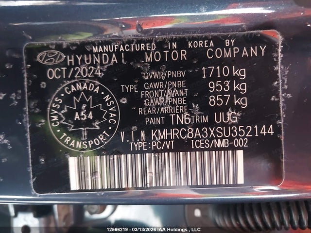 KMHRC8A3XSU352144 Hyundai Venue Ultimate W/denim Interior (ivt)