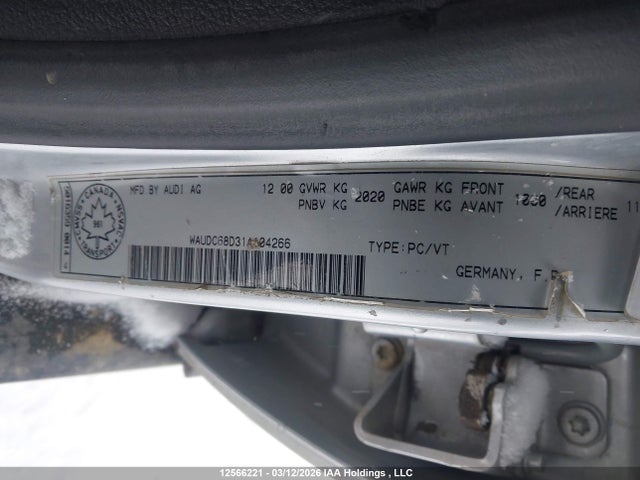 Продаж на аукціоні авто 2001 Audi A4 1.8t Quattro, vin: WAUDC68D31A104266, номер лоту: 12566221
