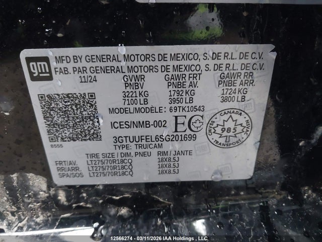 3GTUUFEL6SG201699 GMC SIERRA 1500