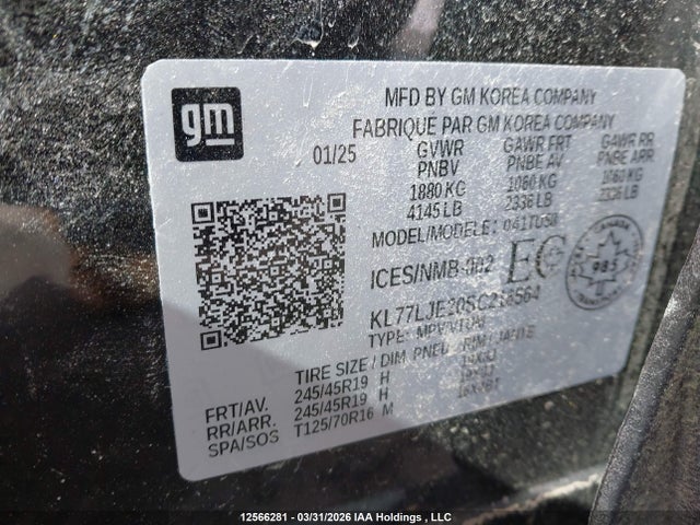KL77LJE20SC216564 Chevrolet Trax 2rs Fwd