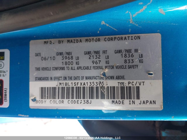 Aukcja sprzedaży 2010 Mazda 3 I, vin: JM1BL1SFXA1353753, numer aukcji: 12566338