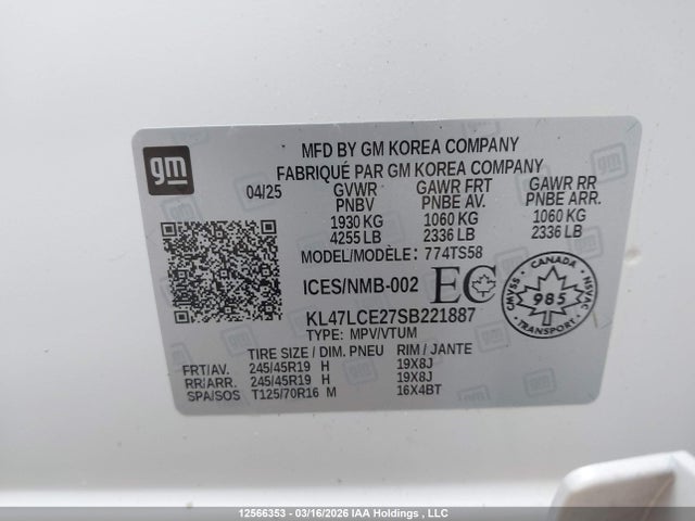 Продаж на аукціоні авто 2025 Buick Envista Avenir Fwd, vin: KL47LCE27SB221887, номер лоту: 12566353