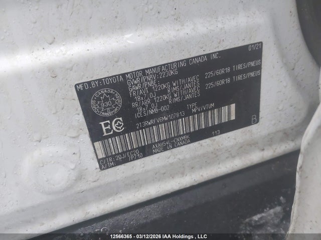 2T3RWRFV6MW107813 Toyota Rav4 Hybrid Xle