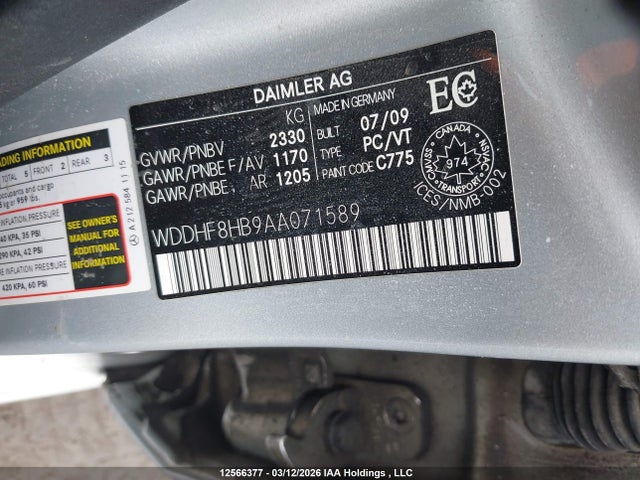 Aukcja sprzedaży 2010 Mercedes-benz E 350 4matic, vin: WDDHF8HB9AA071589, numer aukcji: 12566377