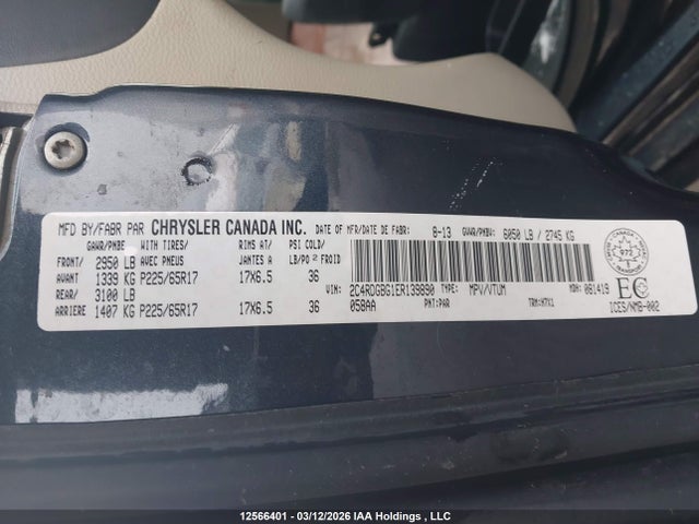 Aukcja sprzedaży 2014 Dodge Grand Caravan Se/sxt, vin: 2C4RDGBG1ER139890, numer aukcji: 12566401