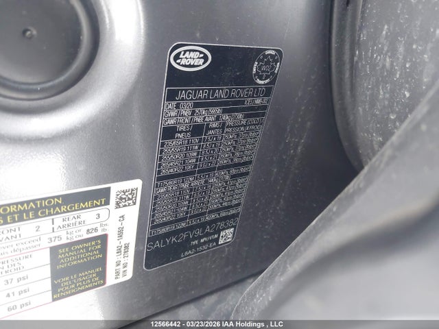 SALYK2FV9LA278382 Land Rover Range Rover Velar R-dynamic S