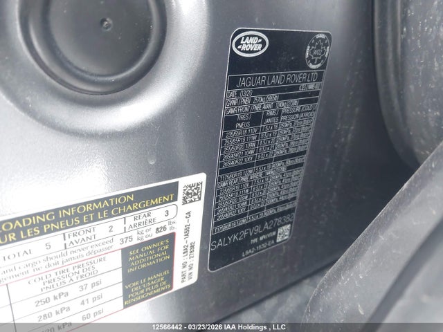 SALYK2FV9LA278382 Land Rover Range Rover Velar R-dynamic S