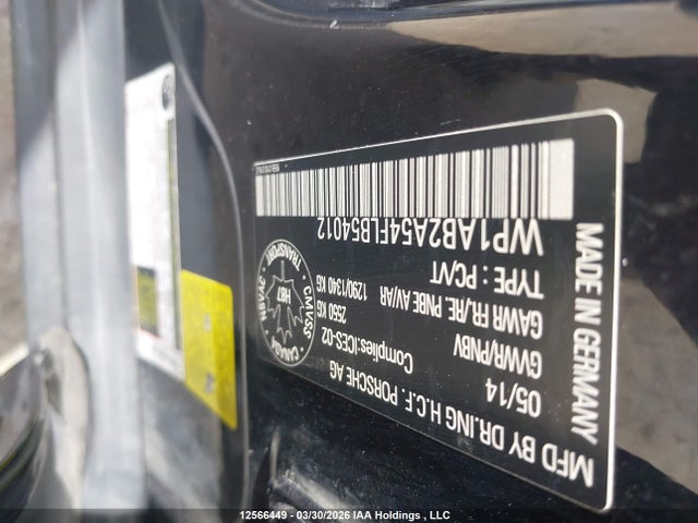 Auction sale of the 2015 Porsche Macan S, vin: WP1AB2A54FLB54012, lot number: 12566449