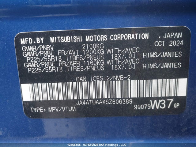 JA4ATUAAXSZ606389 Mitsubishi Eclipse Cross Es