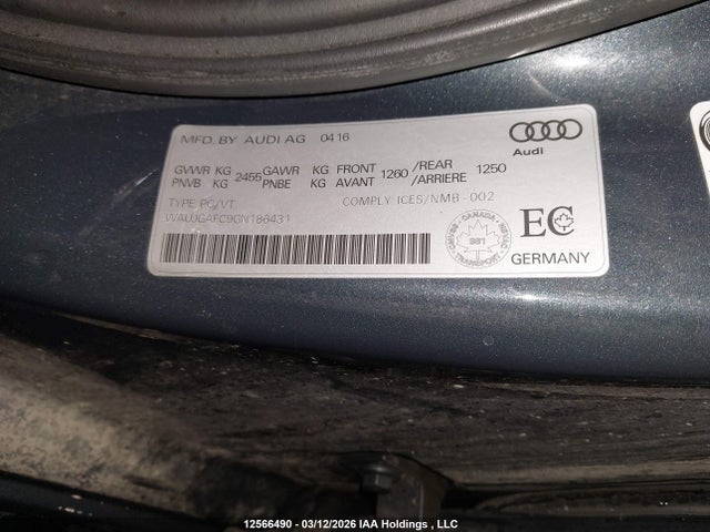 Aukcja sprzedaży 2016 Audi A6 3.0t Progressiv/3.0t Technik, vin: WAUJGAFC9GN186431, numer aukcji: 12566490