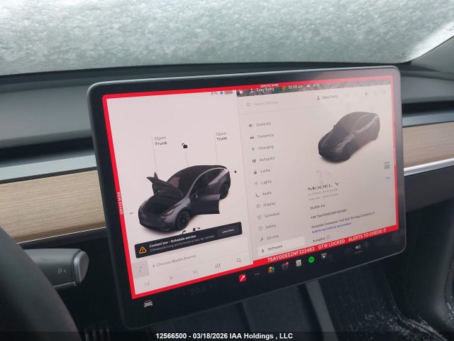 Aukcja sprzedaży 2022 Tesla Model Y Long Range, vin: 7SAYGDEE2NF322483, numer aukcji: 12566500