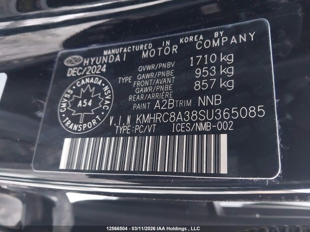 Продажа на аукционе авто 2025 Hyundai Venue Preferred, vin: KMHRC8A38SU365085, номер лота: 12566504