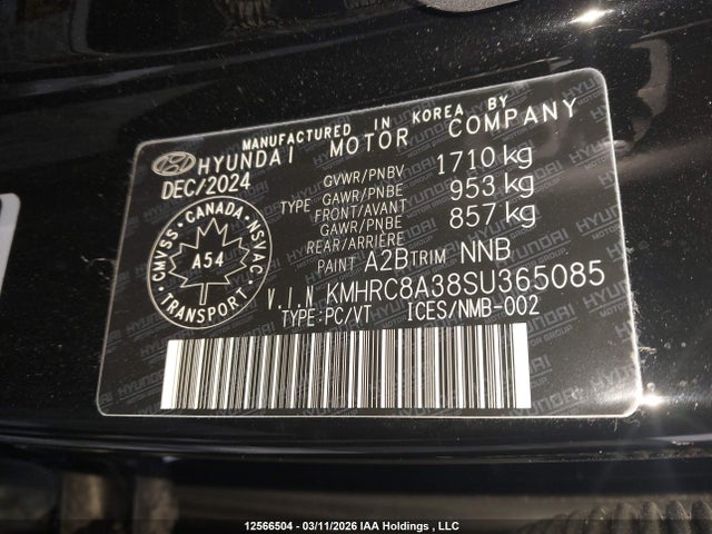 Продажа на аукционе авто 2025 Hyundai Venue Preferred, vin: KMHRC8A38SU365085, номер лота: 12566504