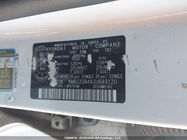 KM8J23A4XJU649120 Hyundai TUCSON SE