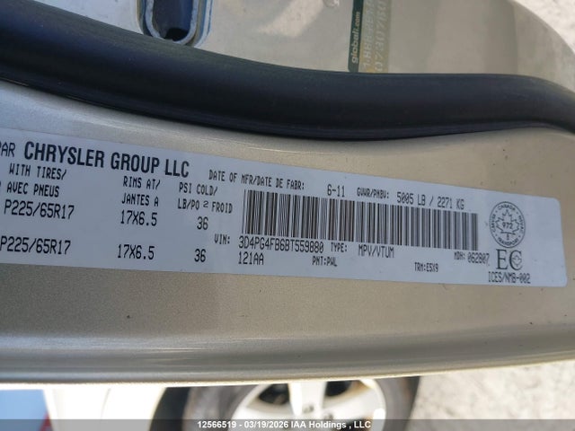12566519 :رقم المزاد ، 3D4PG4FB6BT559880 vin ، 2011 Dodge Journey Express مزاد بيع