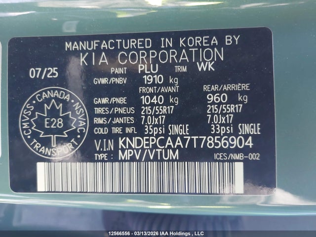 KNDEPCAA7T7856904 KIA Seltos Lx