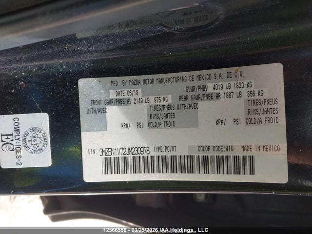 3MZBN1V72JM230978 Mazda Mazda3 50th Anniversary Edition/gs/se