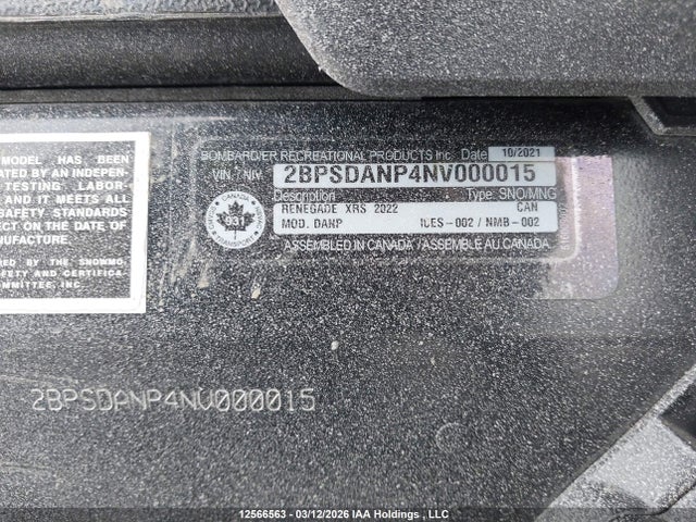 Skidoo Renegade 2022 2BPSDANP4NV000015 Image 14